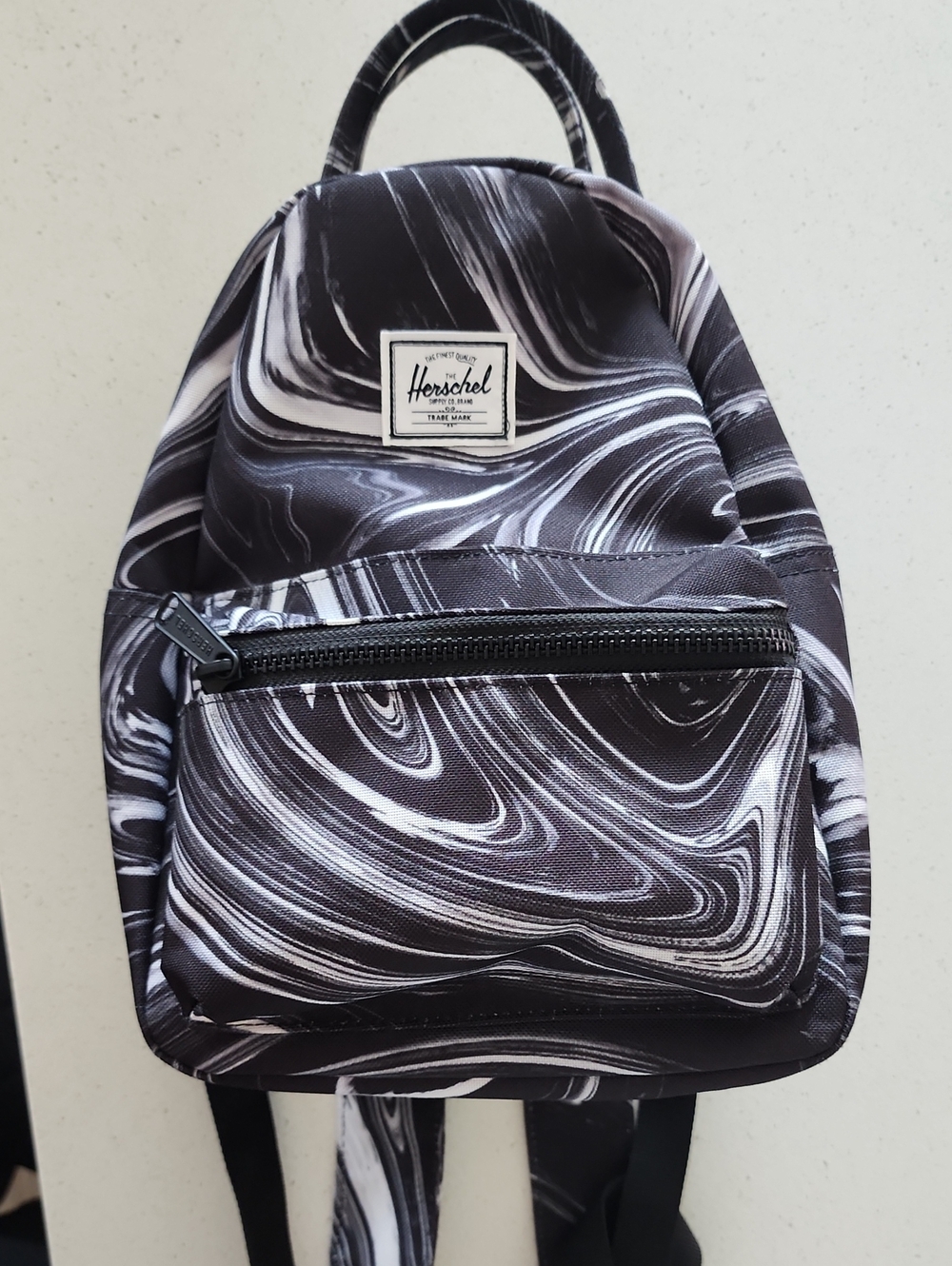Herschel Supply Company Black & White Marble Print Mini Backpack